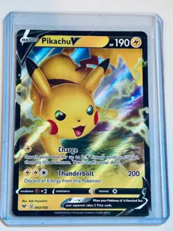 Pokemon TCG Pikachu V 043/185 Vivid Voltage Full Art Ultra Rare Holo - Image 1