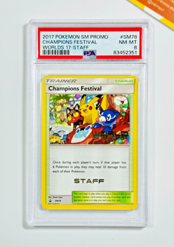 Pokemon PSA 8 Champions Festival STAFF #SM78 WorldS 17 2017 EN - Image 1