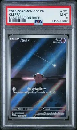 2023 POKEMON OBF EN-OBSIDIAN FLAMES ILLUSTRATION RARE #202 CLEFFA PSA 9 - Image 1