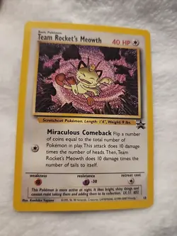 Team Rocket's Meowth - Black Star - 2000 - Pokemon - Promo - Image 2