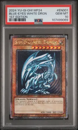 2024 YU-GI-OH! MP24-25TH ANV TIN: DUELING MIRRORS BLUE-EYES WHITE DRAGON PSA 10 - Image 1