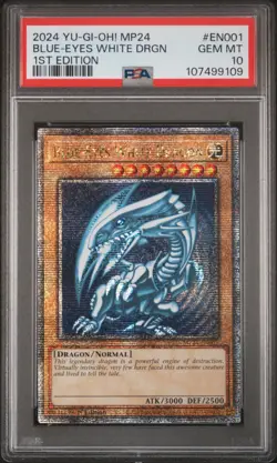 2024 YU-GI-OH! MP24-25TH ANV TIN: DUELING MIRRORS BLUE-EYES WHITE DRAGON PSA 10 - Image 1