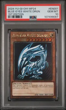 2024 YU-GI-OH! MP24-25TH ANV TIN: DUELING MIRRORS BLUE-EYES WHITE DRAGON PSA 10 - Image 1