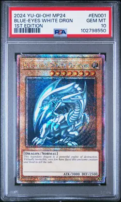 2024 YU-GI-OH! MP24-25TH ANV TIN: DUELING MIRRORS BLUE-EYES WHITE DRAGON PSA 10 - Image 1