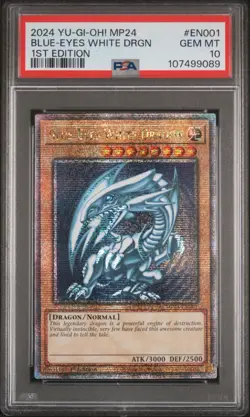 2024 YU-GI-OH! MP24-25TH ANV TIN: DUELING MIRRORS BLUE-EYES WHITE DRAGON PSA 10 - Image 1