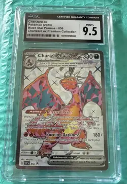 CGC 9.5 MINT+ Charizard Ex SVP056 Premium Collection HOLO PROMO Pokemon Card - Image 1
