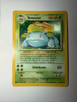 Pokemon TCG Venusaur Base Set Holo Unlimited Rare Card 15/102 1999 - Image 1