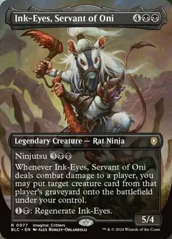 1 x Ink-Eyes, Servant of Oni - Foil - Borderless - Commander: Bloomburrow - NM-M - Image 1