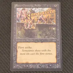MTG Stone-Throwing "Devils" Magic the Gathering TCG Arabian Nights Dark LP - Image 1
