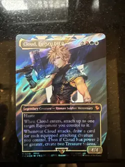 Cloud, Ex-SOLDIER 210 (Borderless) (Surge Foil) Final Fantasy MTG - Image 1