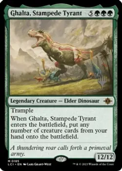 Light Play, English MTG Regular Ghalta, Stampede Tyrant - Promo pack Promo Pack: - Image 1