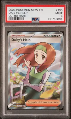 2023 POKEMON MEW EN-151 ULTRA RARE #195 DAISY'S HELP PSA 9 - Image 1