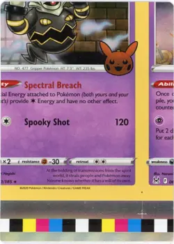 POKEMON HALLOWEEN Holo Error Miscut NFC Trick or Trade Holo Rare Colored Border! - Image 1