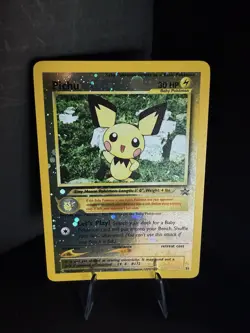 Pokemon Pichu BLACK STAR 35 - WOTC PROMO - Reverse Holo League 2001 - Image 1