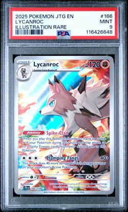 2025 POKEMON JTG EN-JOURNEY TOGETHER ILLUSTRATION RARE #166 LYCANROC PSA 9 - Image 1