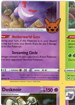 POKEMON HALLOWEEN GENGAR/DUSKNOIR Holo Error Miscut NFC Trick or Trade Holo - Image 1