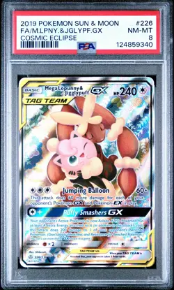 Pokemon TCG Mega Lopunny & Jigglypuff GX 226/236 Alternate Full Art PSA 8 - Image 1