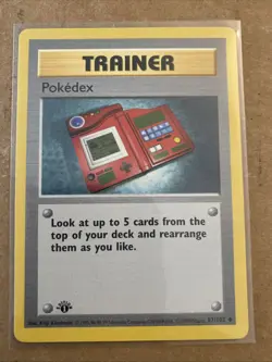 1999 Pokemon TCG Base Set Trainer Pokedex (87/102) 1st Edition Never Played Nm - Image 1