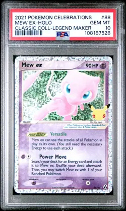 2021 POKEMON CELEBRATIONS CLASSIC COLL #88 MEW EX-HOLO PSA 10 - Image 1