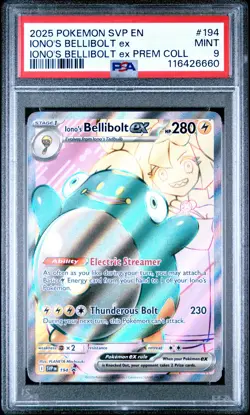 2025 POKEMON SVP EN-SV BLACK STAR PROMO #194 IONO'S BELLIBOLT EX PSA 9 - Image 1