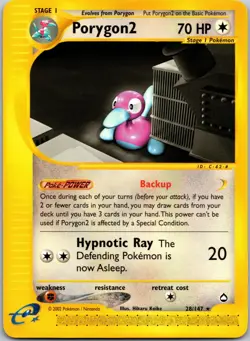 (E-Reader) Pokemon PORYGON2 Card AQUAPOLIS Set 28/147 Non-Holo Rare NM - Image 1