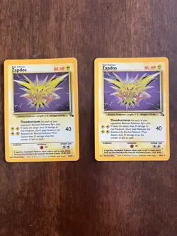 -2- Zapdos 15/62 Fossil Rare Holo Pokemon Card NM Vintage WOTC - Near Mint - Image 1