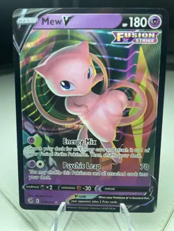 Mew V (SWSH08) - 113/264 Ultra Rare NM - Fusion Strike Pokemon Card TCG - Image 1