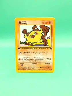 Mankey 61/82 1st Edition | Team Rocket | Non Holo Pokemon Card LP - Image 1