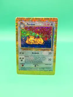 Persian HOLO Prism Vintage Pokemon Base Set 2 Vending Golden Sticker Card 90's - Image 1