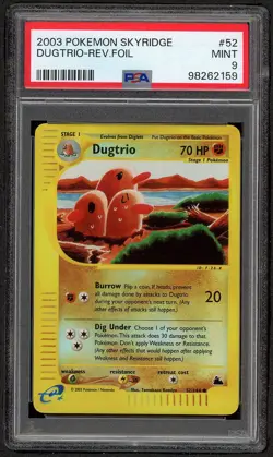 Pokemon PSA 9 Dugtrio Skyridge Reverse Holo Mint 52/144 - Image 1