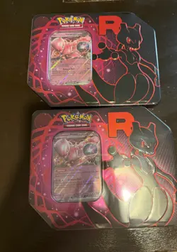 Pokemon Team Rocket MewTwo Tin New Sealed Destined Rivals LOT OF2 - Image 1