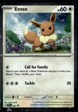 Pokemon Eevee SVP 043 Cosmos Holo Scarlet Violet Black Star Promo Rare - Image 1