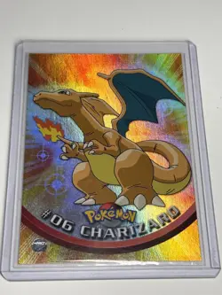 Topps Pokemon TV #06 Charizard Rainbow Foil Blue Logo NM-MINT - Image 2