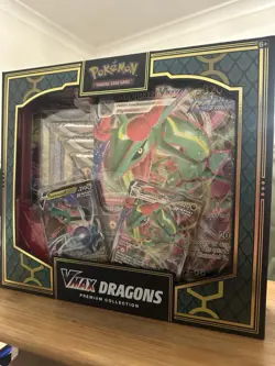 Pokemon TCG VMAX Dragons Premium Collection Box, Rayquaza, Duraludon - Image 1