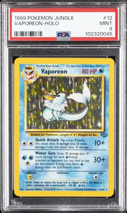 1999 POKEMON JUNGLE #12 VAPOREON-HOLO PSA 9 - Image 1