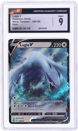 2022 Pokemon Sword and Shield Silver Tempest Lugia V #138 CGC 9 - Image 1