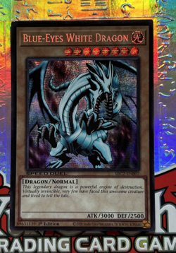 YuGiOh Blue-Eyes White Dragon SBC2-ENB02 SECRET RARE US Import MISCUT MISPRINT - Image 1