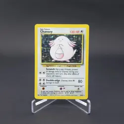 Chansey Base Set 3/102 Pokemon TCG Card Holo Rare WOTC Vintage 1999 - Image 1