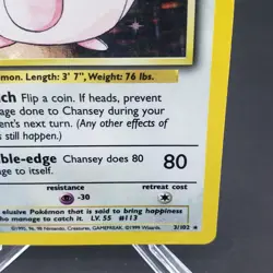 Chansey Base Set 3/102 Pokemon TCG Card Holo Rare WOTC Vintage 1999 - Image 4