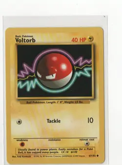 Pokemon Card -Base Set - Voltorb - 67/102 - Image 1