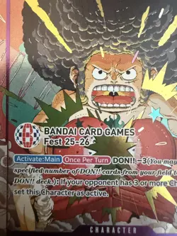 One Piece TCG Monkey.D.Luffy BANDAI CARD FEST 25-26 PROMO STAMPED - Image 2