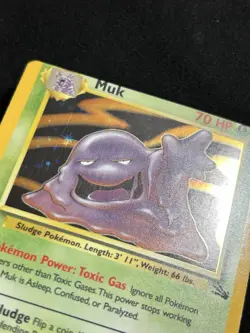 ERROR MISCUT Muk 13/62 Fossil Holo Rare Pokemon Card TCG - Image 3