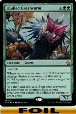 1x - Quilled Greatwurm - FOIL #111- Foundations - NM MTG - Image 1