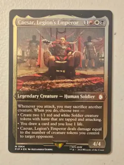 MTG | Caesar, Legion's Emperor | Mythic | Foil Etched | Thick Stock | PIP #1064 - Image 1