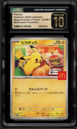 CGC 10 PRISTINE Pokemon Pikachu 020/M-P McDonald's Promo Japanese 2025 US SELLER - Image 1