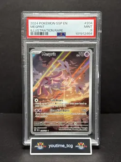 2024 Pokemon Ssp En-Surging Sparks Illustration Rare Mesprit #204 PSA 9 - Image 1