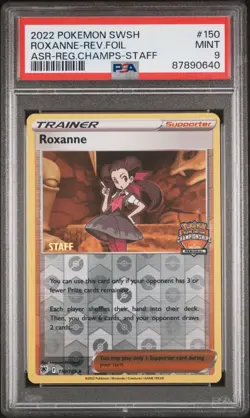 Pokemon 2022 PSA 9 MINT Roxanne Astral Radiance Regional Championships STAFF 150 - Image 1