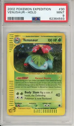 2002 POKEMON EXPEDITION VENUSAUR-HOLO PSA 9 MINT 30/165 - Image 1
