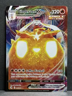 Pokemon TCG Cinderace VMAX 045/264 Swsh08: Fusion Strike Holo Ultra Rare NM - Image 1