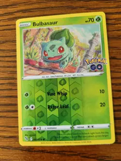 Pokemon Go Bulbasaur 001/078 Reverse Holo Foil Stamped Near Mint NM FAST SHIPPIN - Image 1